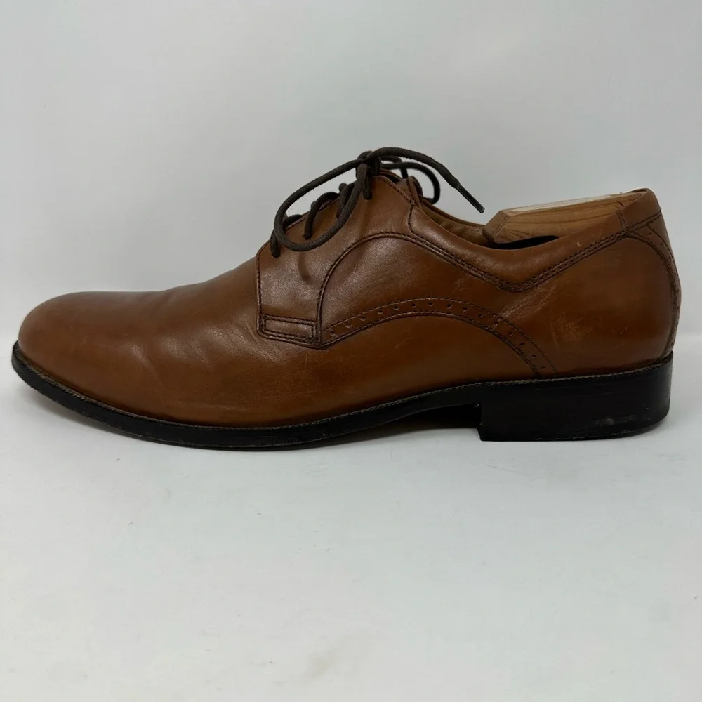 Johnston & Murphy 59-2016 Shoes Men's Sz 12M Oxford Dress Brown Leather Lace Up
